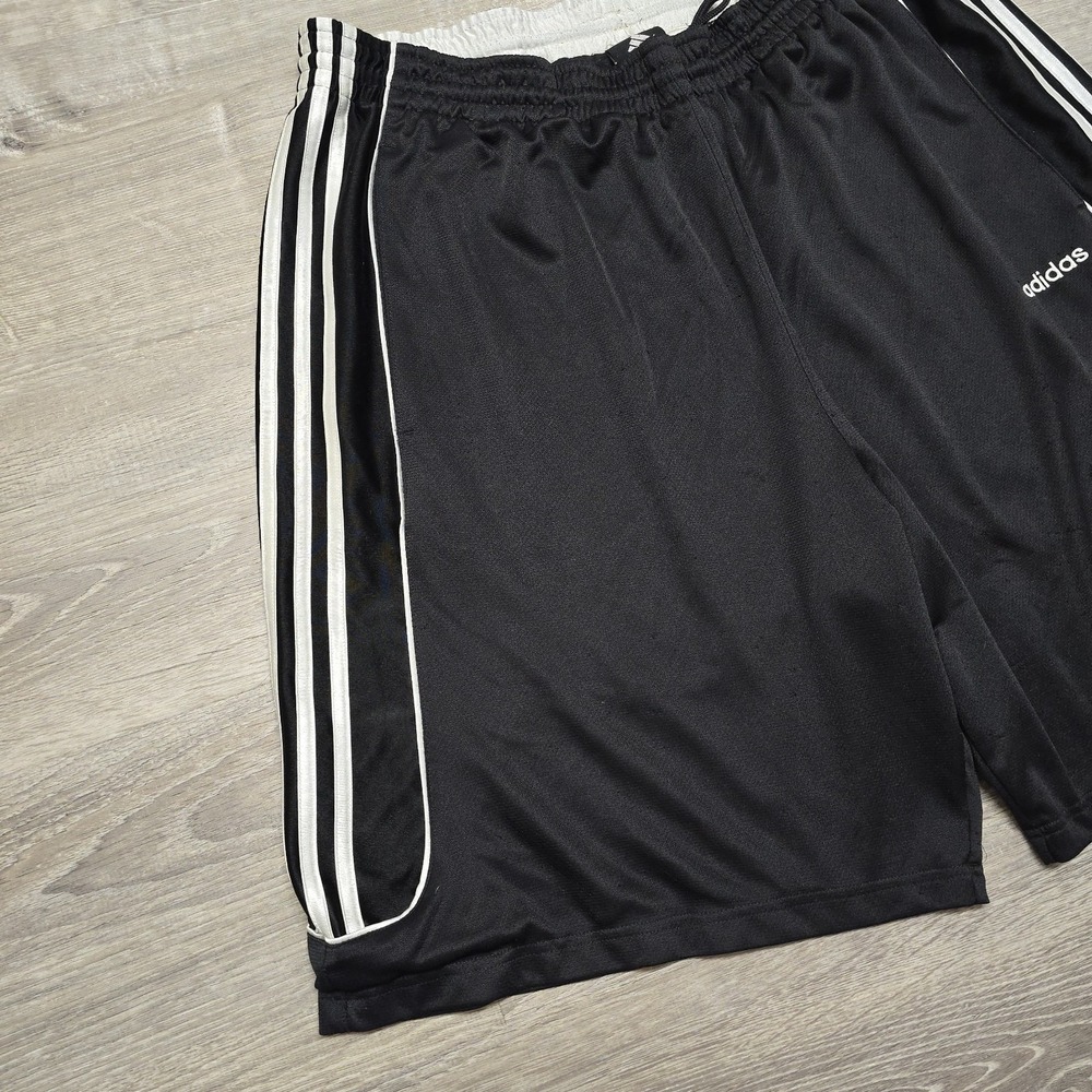 Vintage Adidas‎ Shorts Mens XL Basketball Y2K 3 Stripe Dazzle Silky Shiny Baggy - Picture 6 of 11